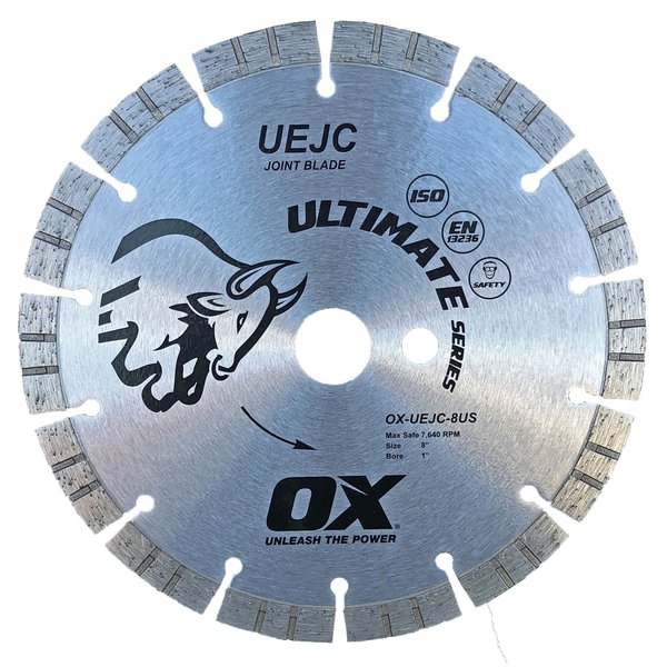 Ox Tools Ultimate Expansion Joint Clean Out Blade - 8", 1" Arbor, Pin Hole OX-UEJC-8